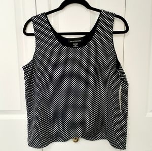 Reversible navy/polka dot top NWT